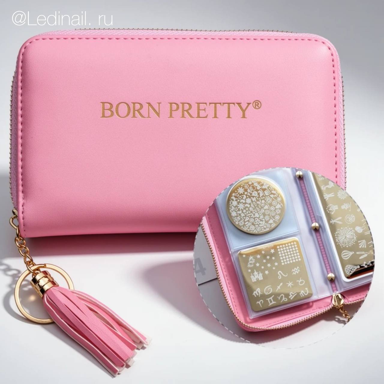 Born Pretty Органайзер для пластин на 24 шт розовый