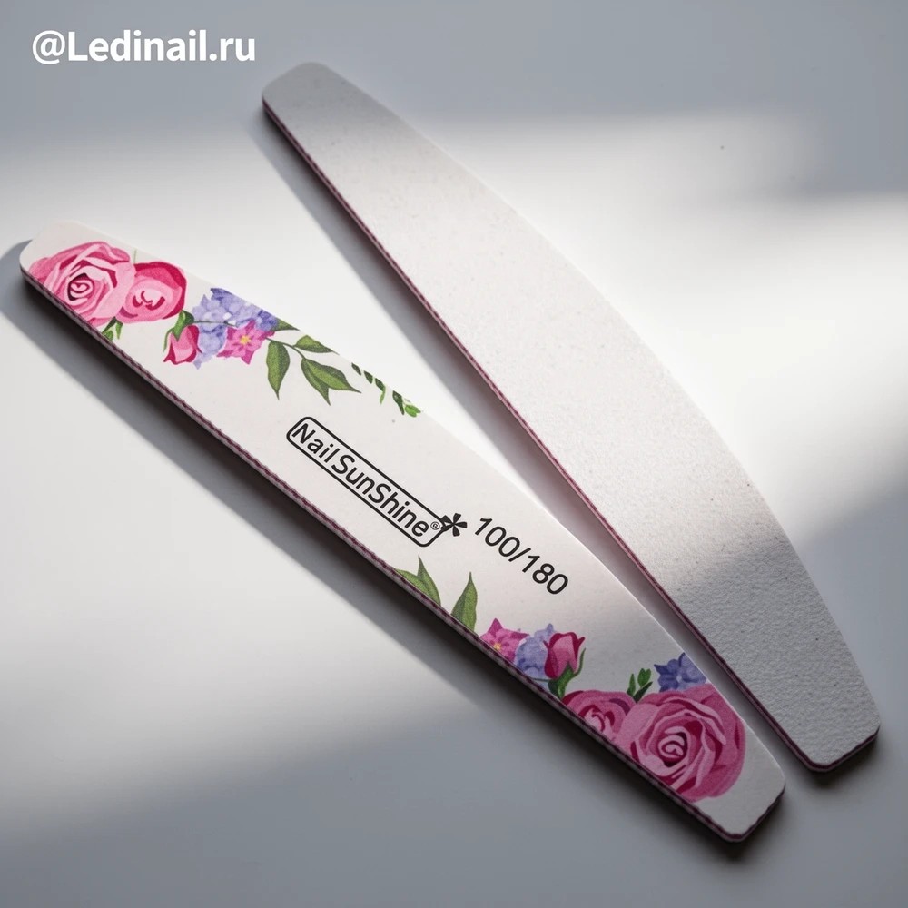 Пилка лодочка №4 Nail SunShine с рисунком 100/180