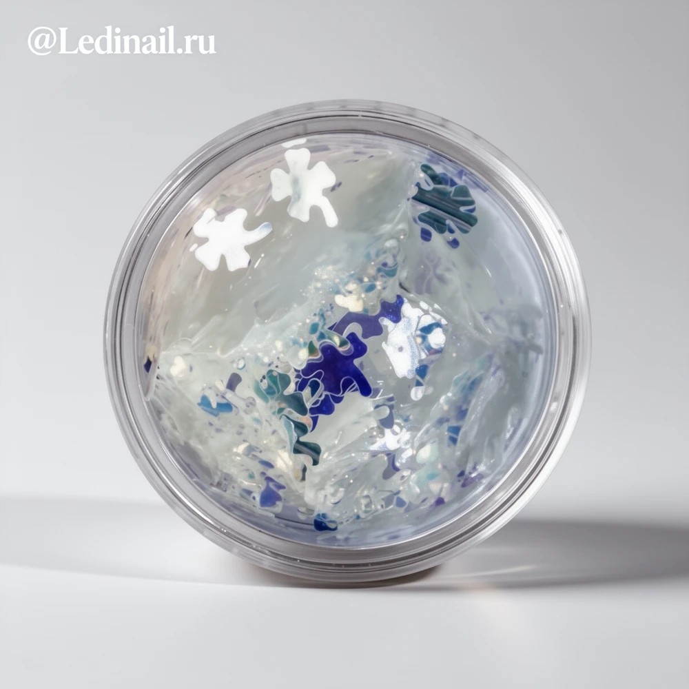 Пайетки для ногтей с зеркальным эффектом Клевер №1