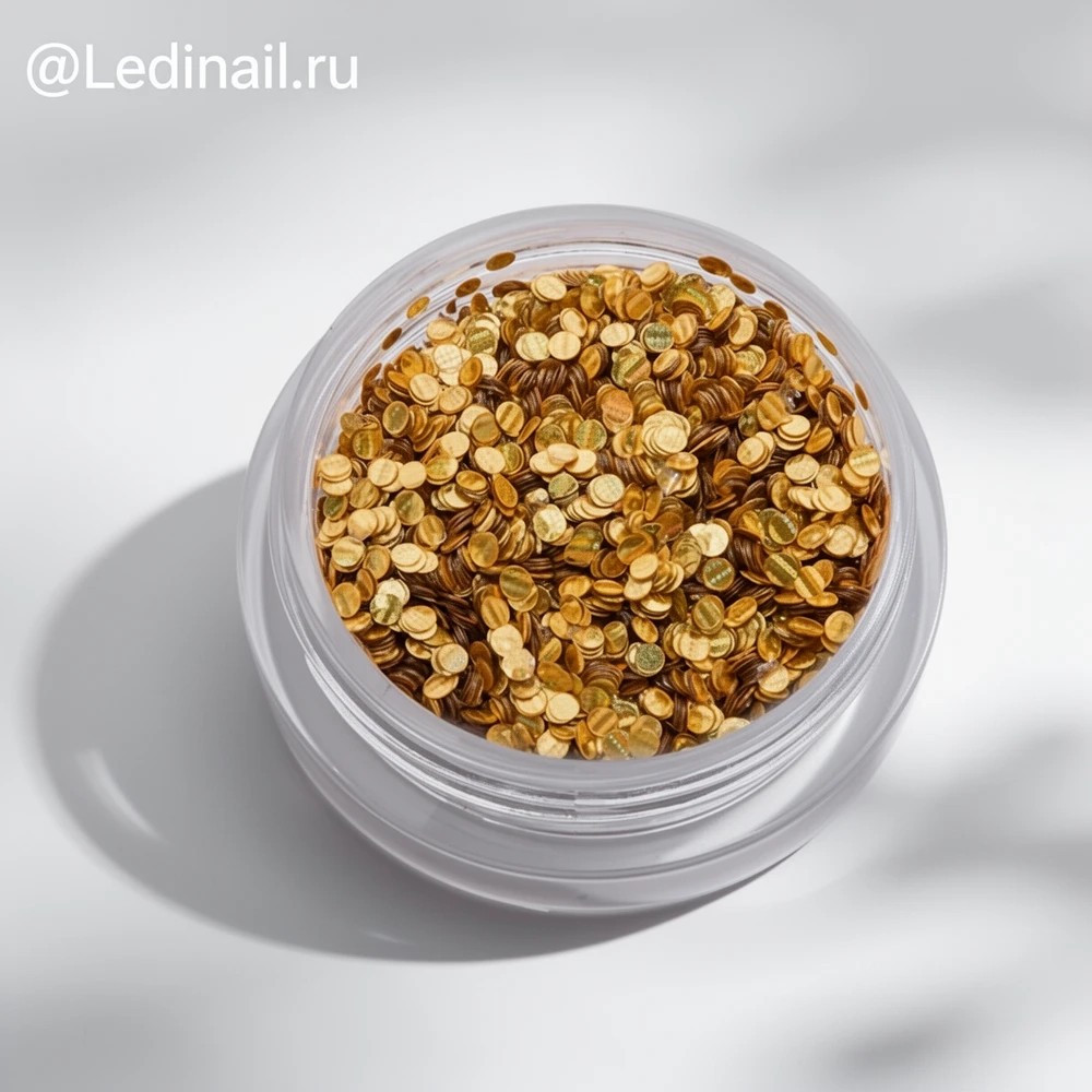 Пайетки для ногтей "TNL - Кошачий глаз" - золото №1