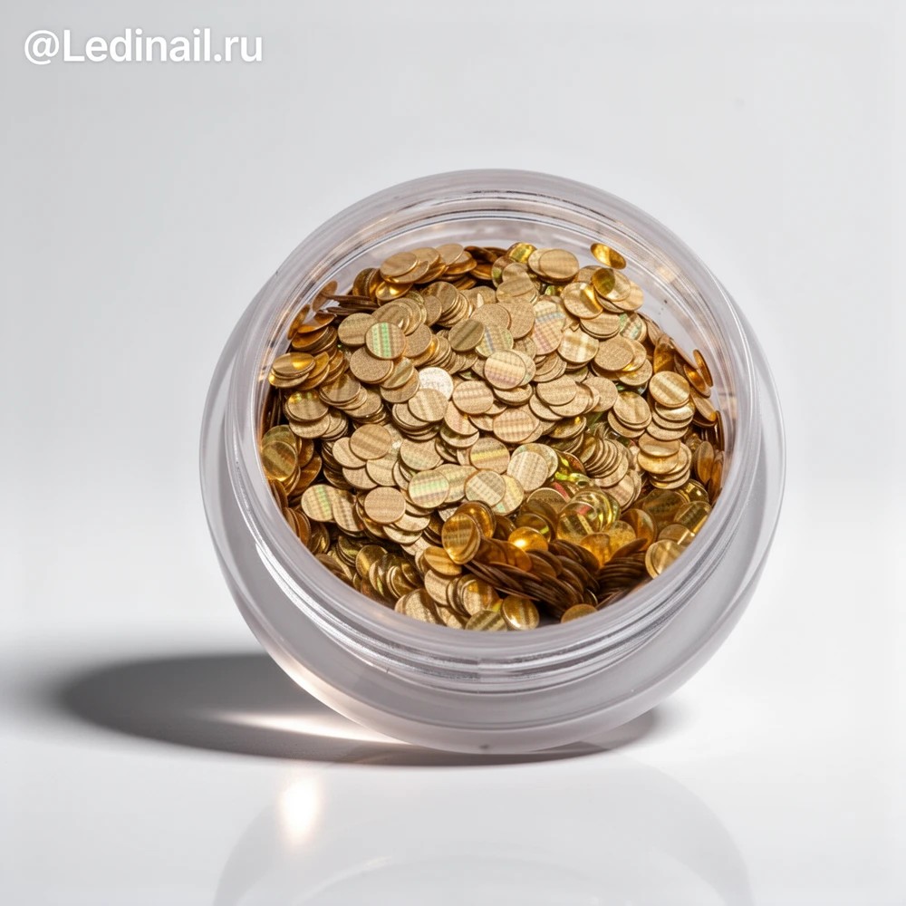 Пайетки для ногтей "TNL - Кошачий глаз" - золото №2