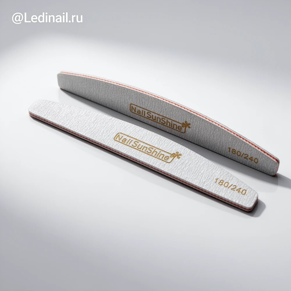 Пилка лодочка Nail SunShine серая 180/240