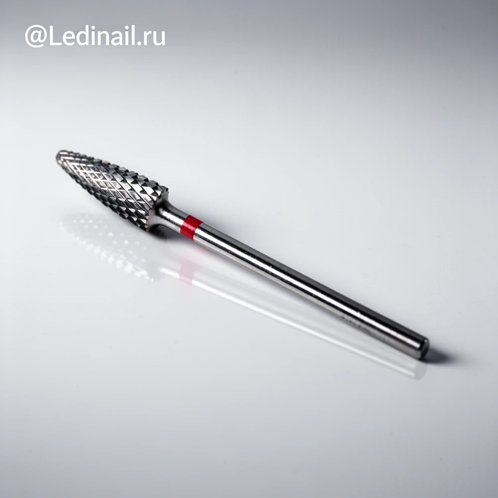 Твердосплавная Фреза для маникюра и снятия гель лака 308 001 красная