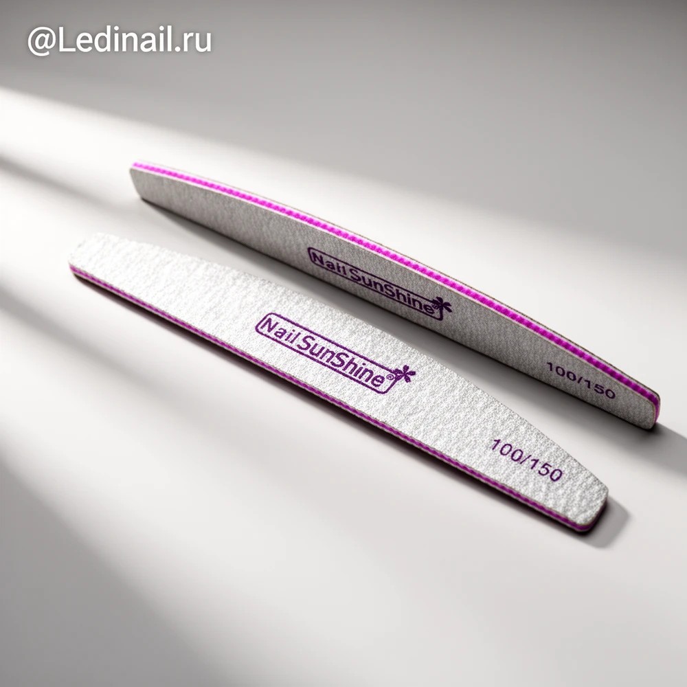 Пилка лодочка Nail SunShine серая 100/150
