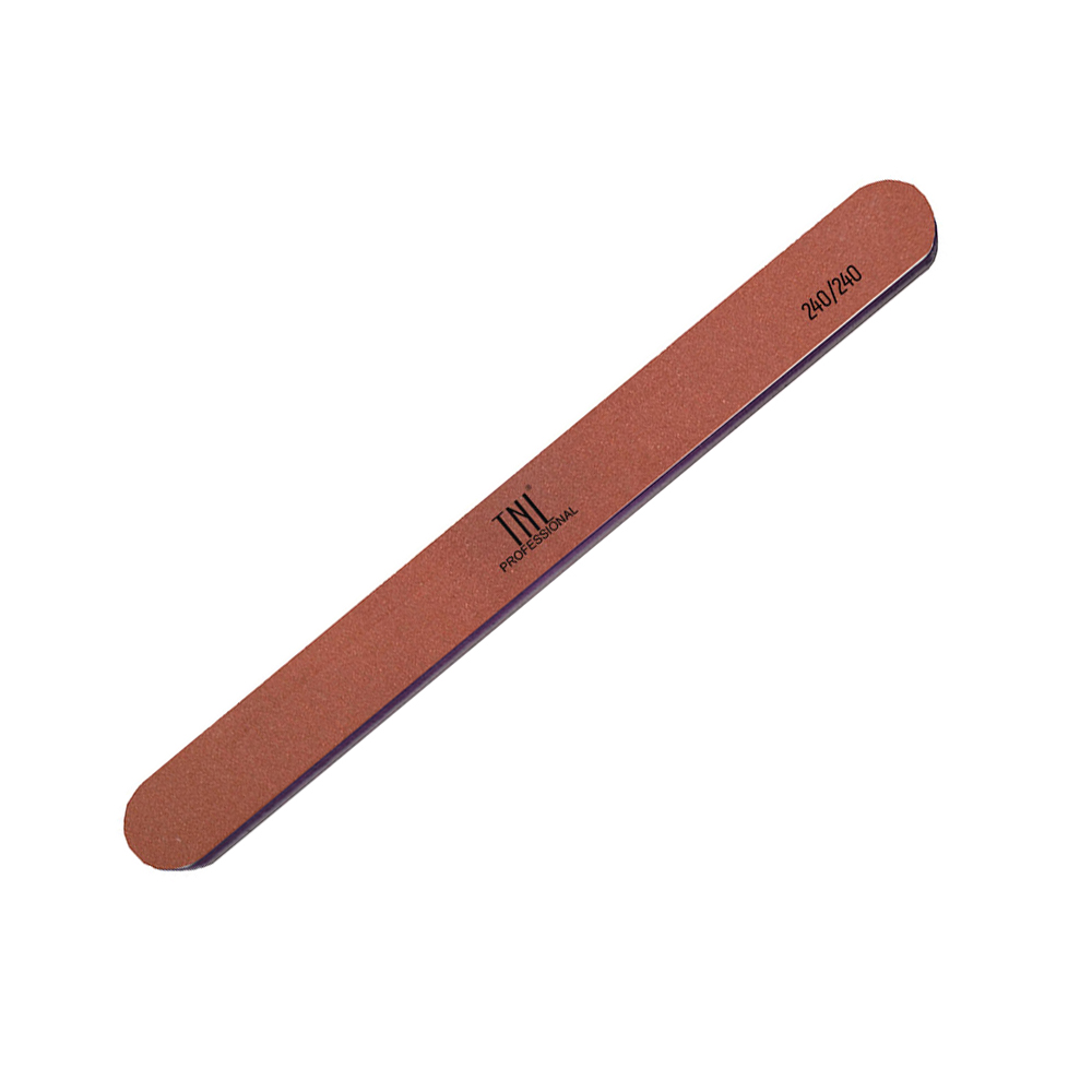 Пилка для ногтей TNL узкая 240/240 (красная) в индивидуальной упаковке (пластиковая основа)