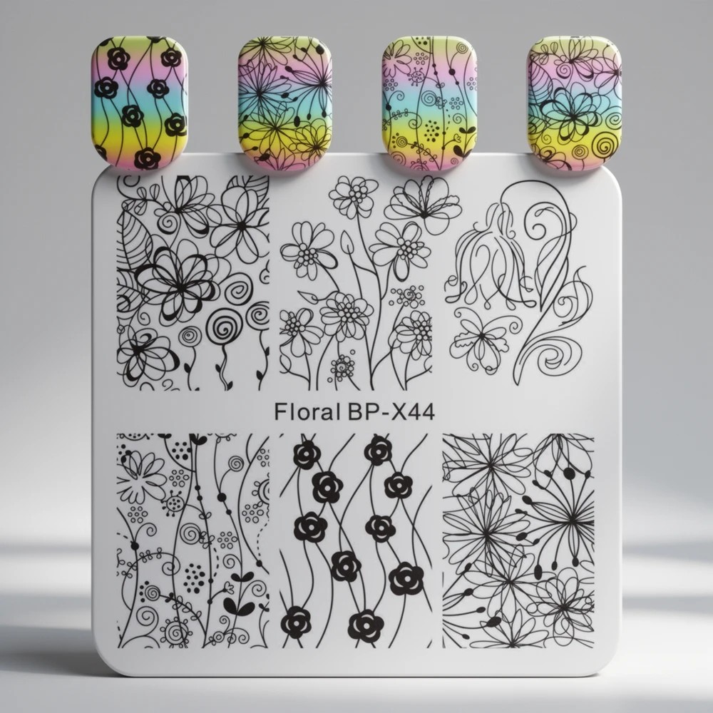 Пластина для стемпинга Born Pretty маленькая Floral X44